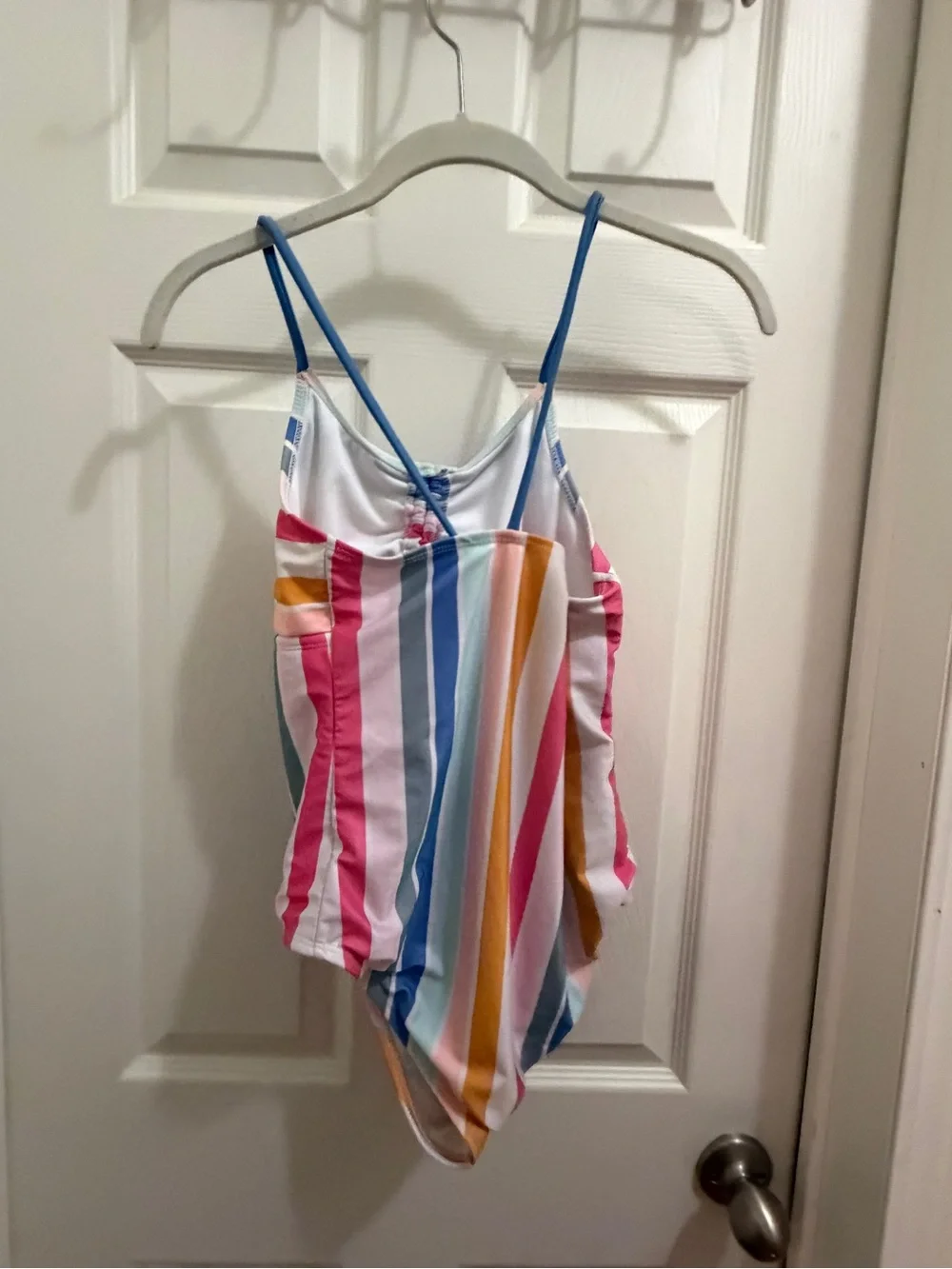 wonder nation Multicolor Striped One-Piece Swimsuit with Blue Straps